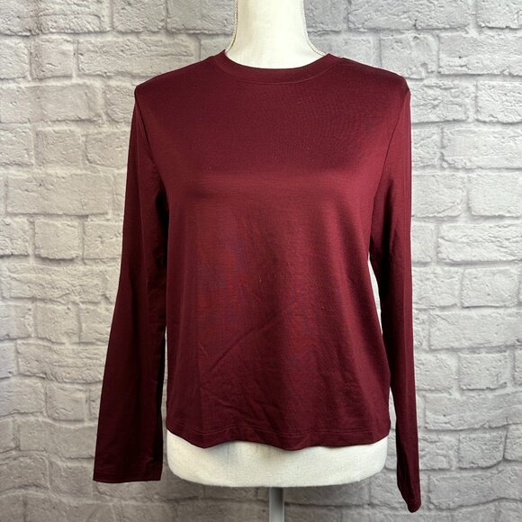 🎉SALE NWOT a new day Burgundy Long Sleeve Tee - Picture 1 of 4